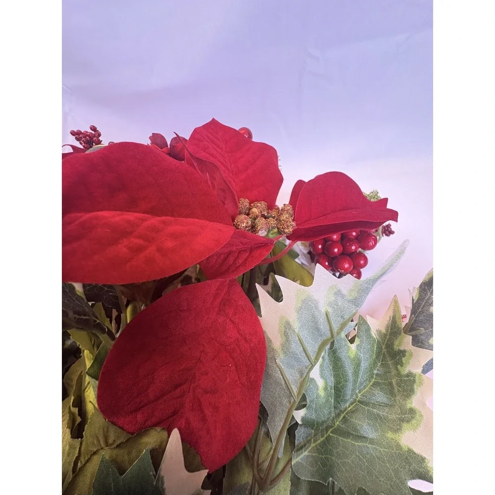 Decroative Plastic Flowers Holiday Christmas Decoration Vase Not Included SR-506